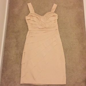 Blush colored dress with layered ruffles. Size 8.